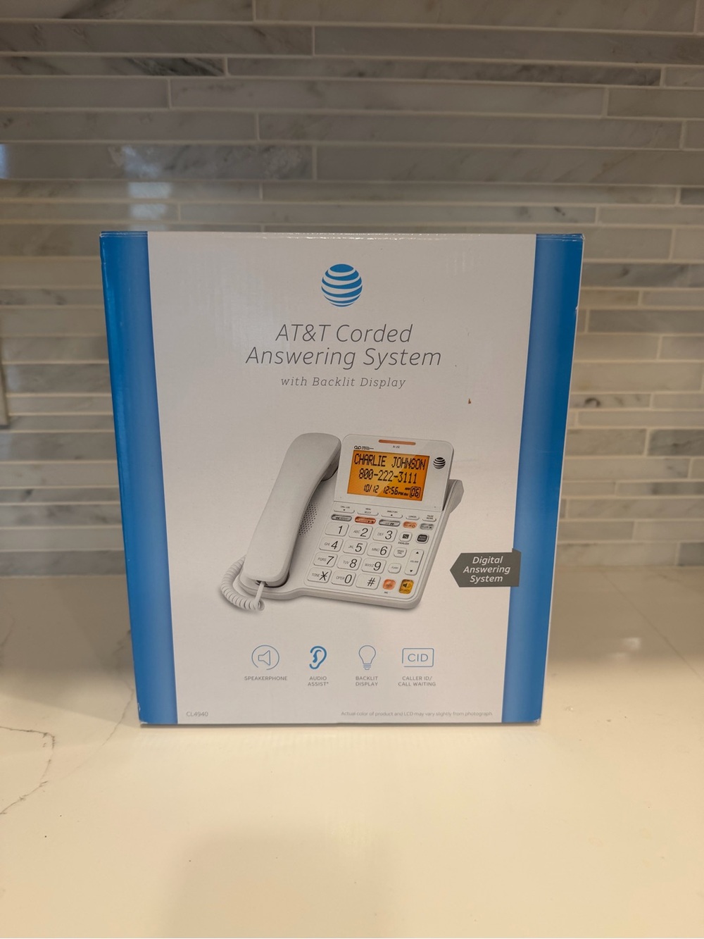 AT&T CL4940 Corded Answering System with Large Tilt Display